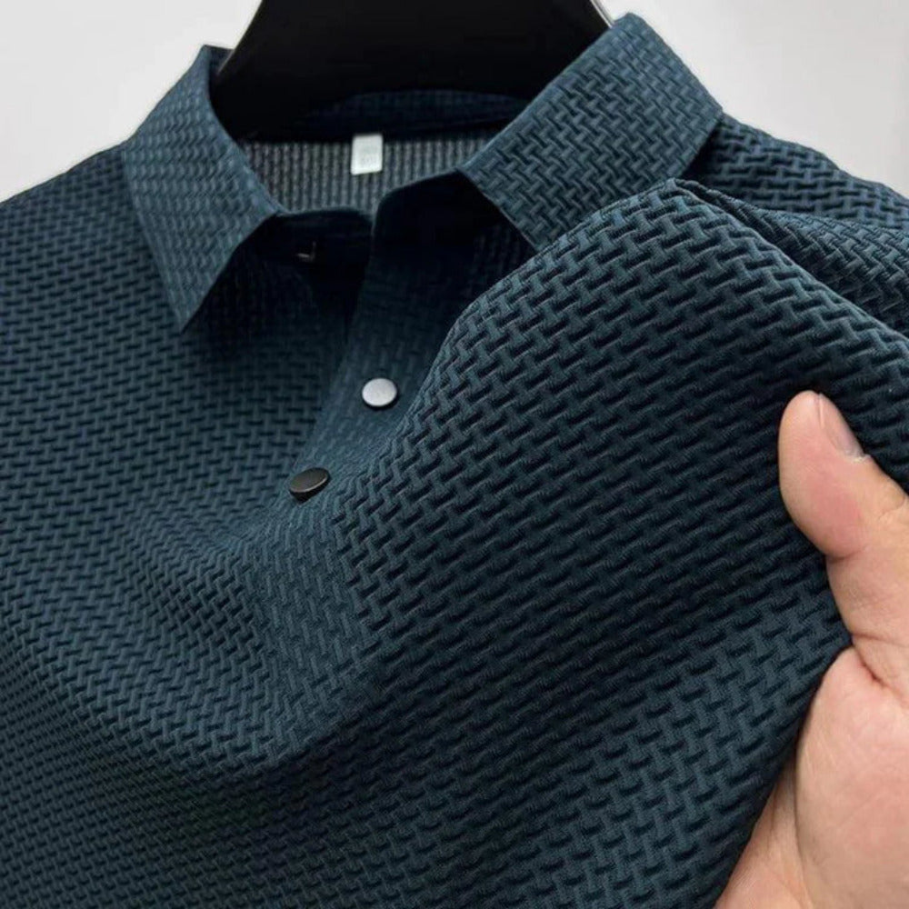 Heren Polo met Korte Mouwen en Structuur