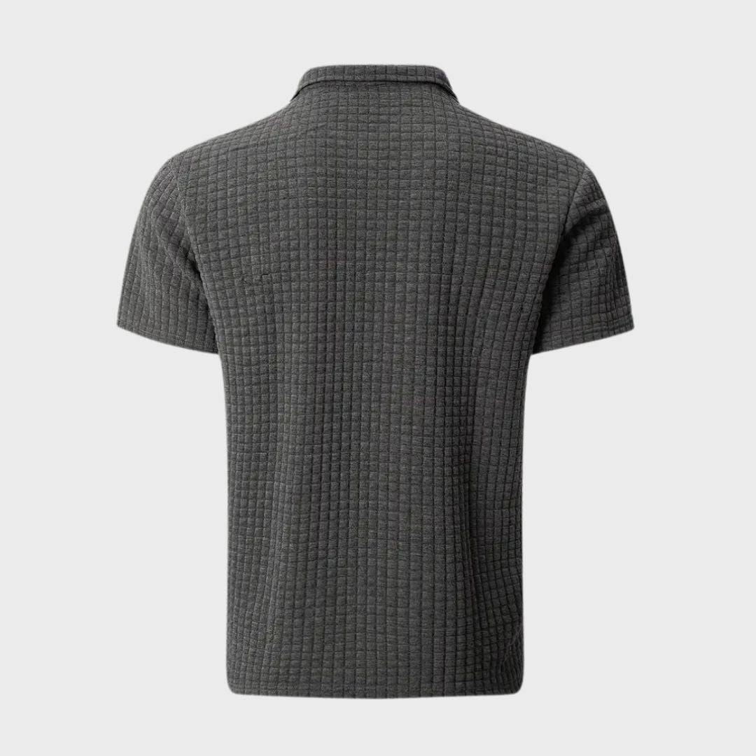 Heren Poloshirt met Ruitpatroon en Contrasterend Detail