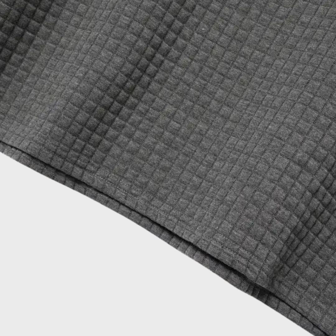 Heren Poloshirt met Ruitpatroon en Contrasterend Detail