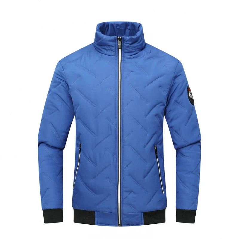 Heren Slim Fit Gewatteerde Jas met Ritssluiting