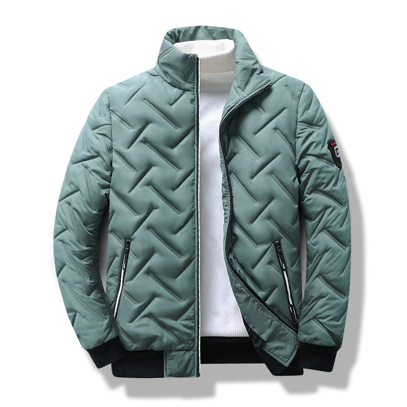 Heren Slim Fit Gewatteerde Jas met Ritssluiting