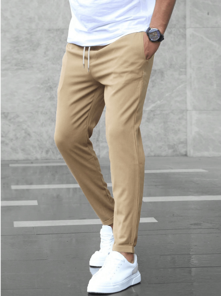 Heren Slim Fit Joggingbroek met Stretch en Verstelbare Tailleband