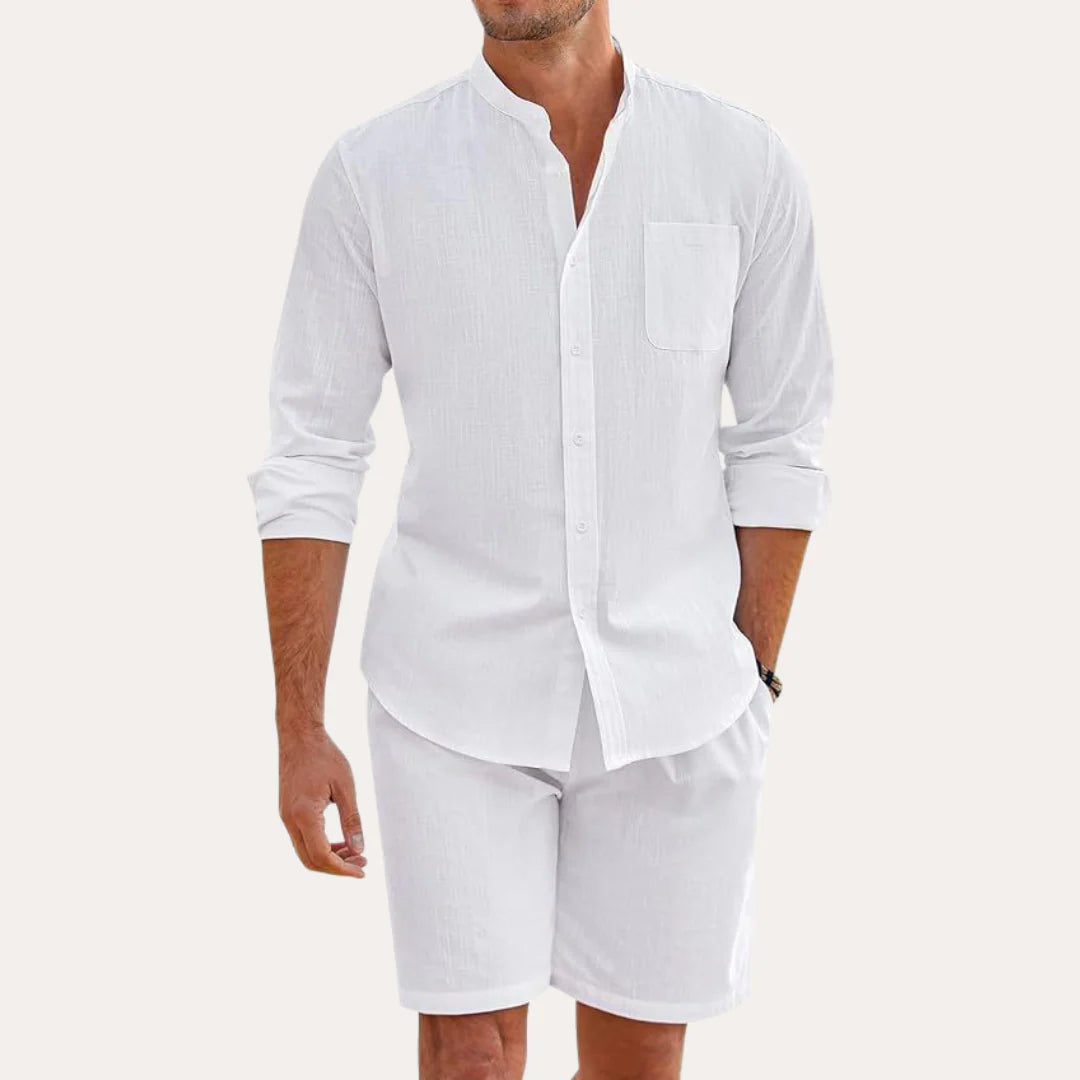 Heren Tweedelige Zomerset met Overhemd en Korte Broek