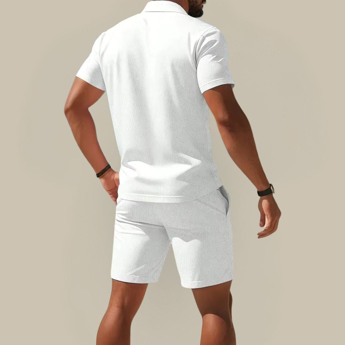 Heren Tweedelige Zomerset met Poloshirt en Korte Broek