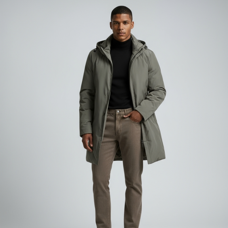 Heren Winterjas met Capuchon en Gevoerde Binnenzijde