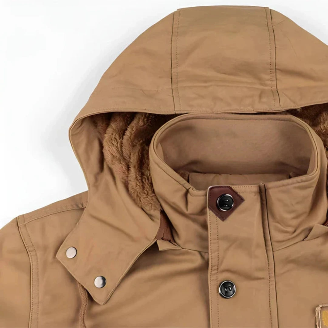 Heren Winterjas met Verstelbare Taille en Gevoerde Binnenkant
