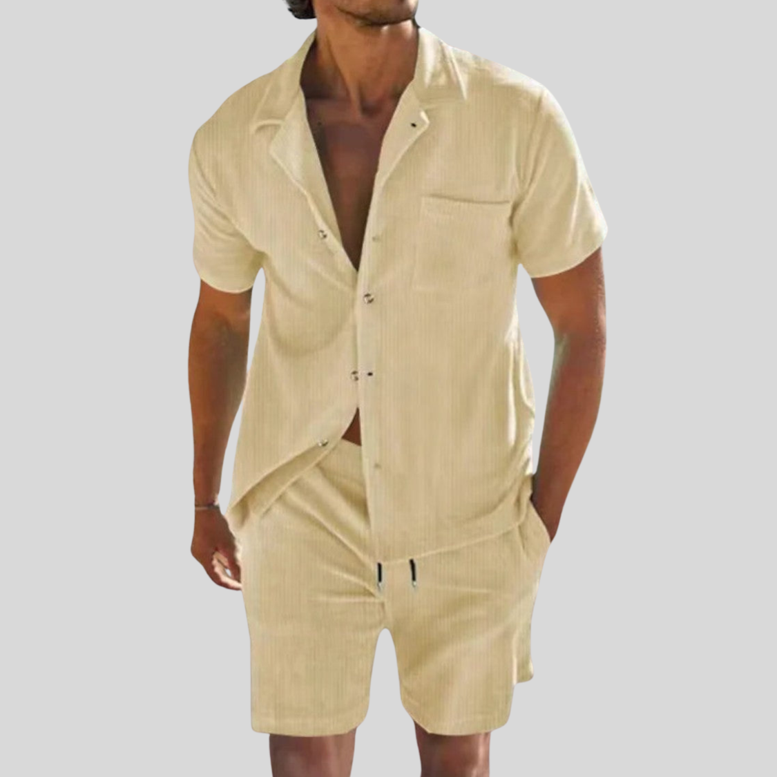 Heren Zomerset met Overhemd en Korte Broek