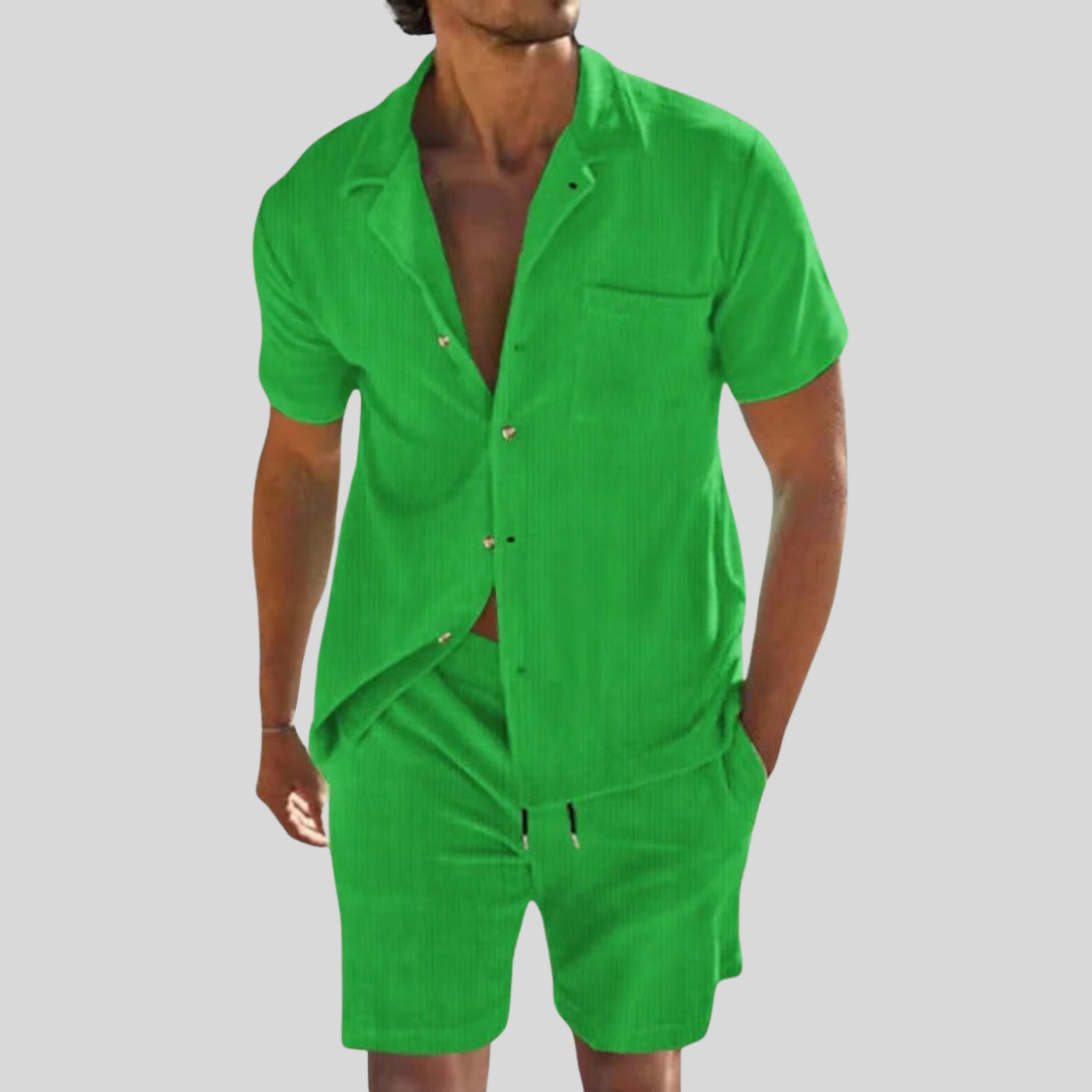 Heren Zomerset met Overhemd en Korte Broek