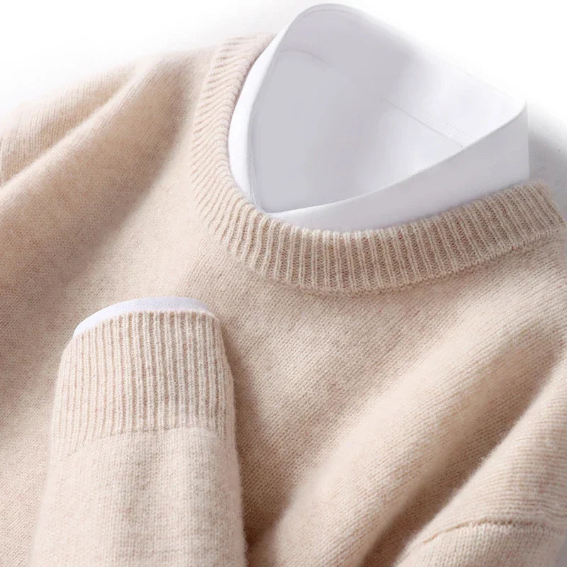 Heren crewneck sweater van wol