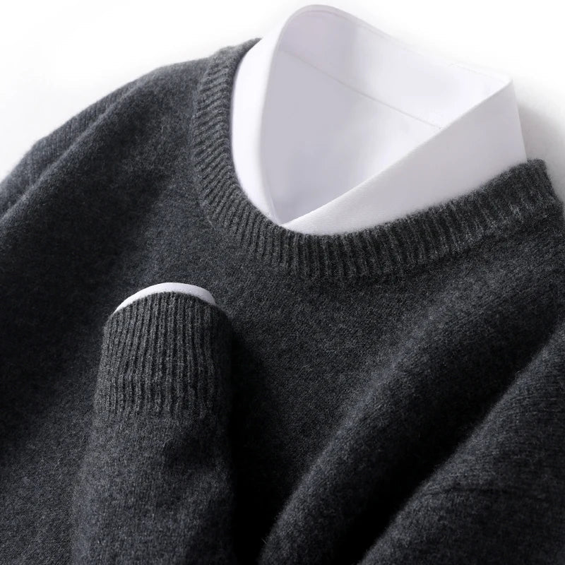 Heren crewneck sweater van wol