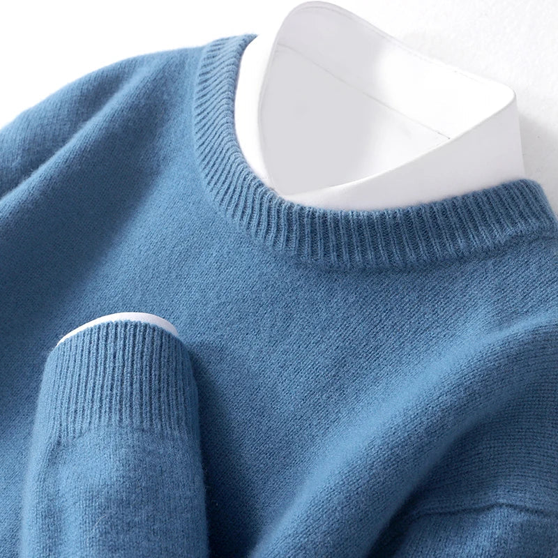 Heren crewneck sweater van wol