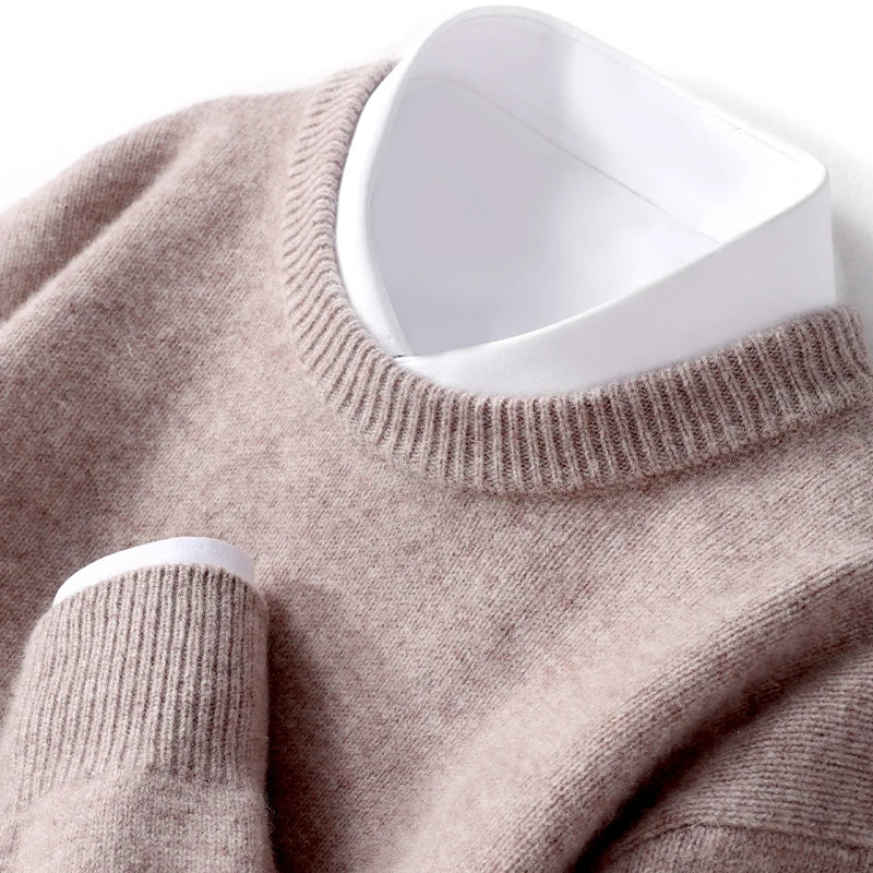Heren crewneck sweater van wol