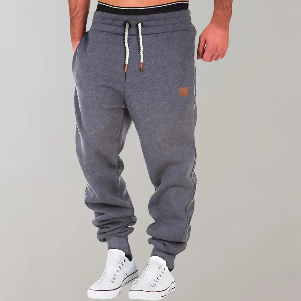 Heren joggingbroek met elastische taille en boorden
