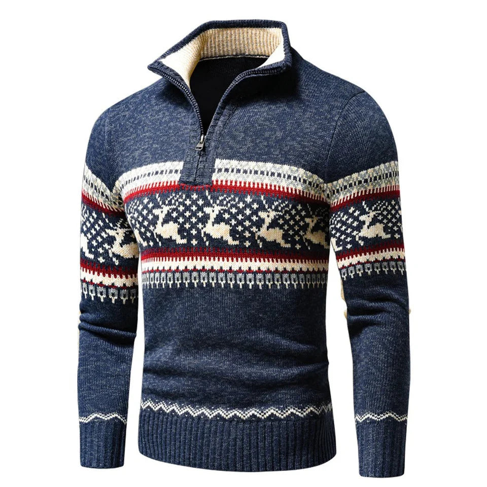 Herentrui met Half-Zip en Gebreid Patroon