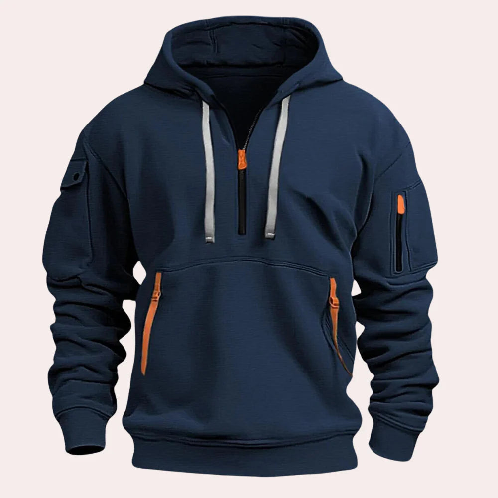 Hoodie met capuchon en rechte pasvorm voor heren