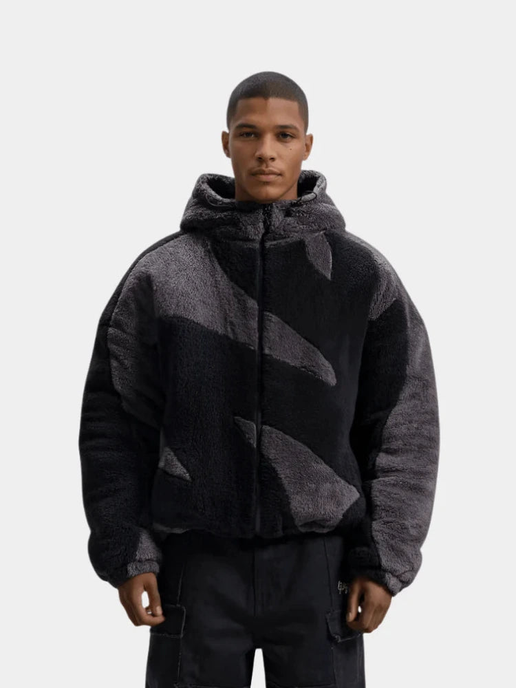 Jas met Capuchon en Tweekleurig Ontwerp voor Heren