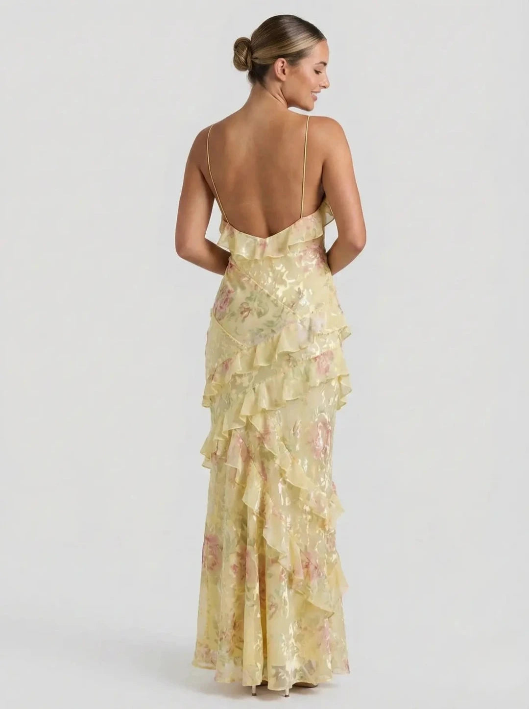 Maxi Zomerjurk met Ruches en Bloemenprint