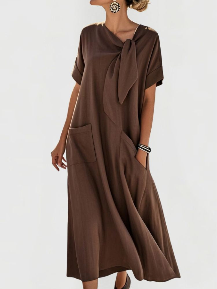 Maxi Zomerjurk met Strikdetail en Zakken
