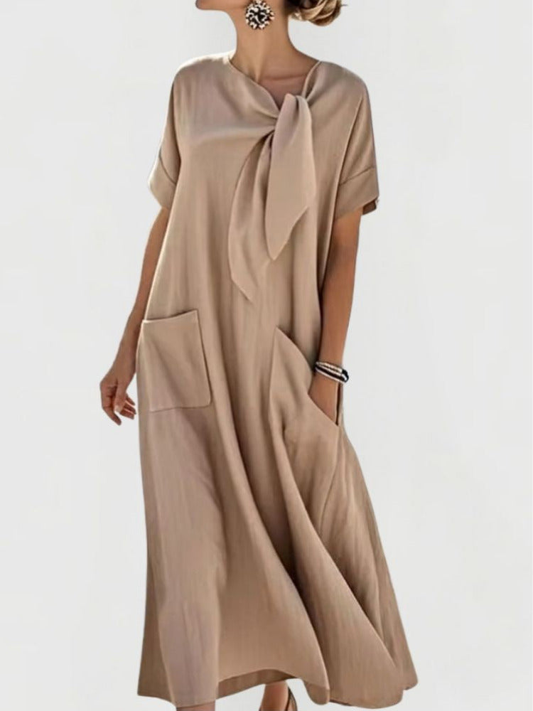 Maxi Zomerjurk met Strikdetail en Zakken