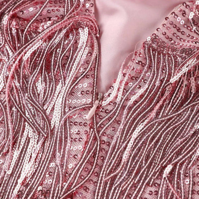 Mini-jurk met Franjes en Veerdetail voor Dames