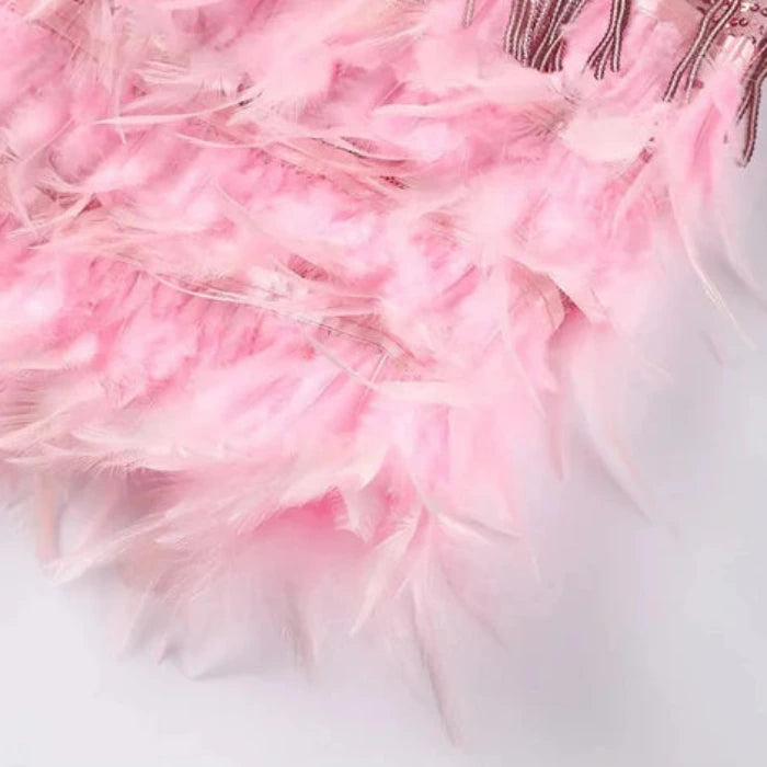 Mini-jurk met Franjes en Veerdetail voor Dames