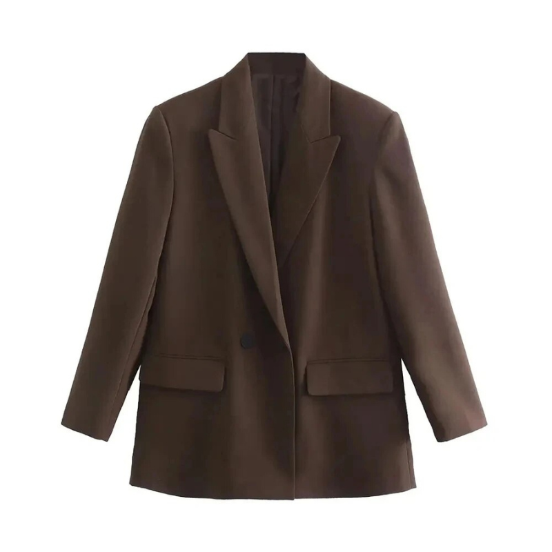 Oversized blazer met dubbele knoopsluiting en klepzakken voor dames