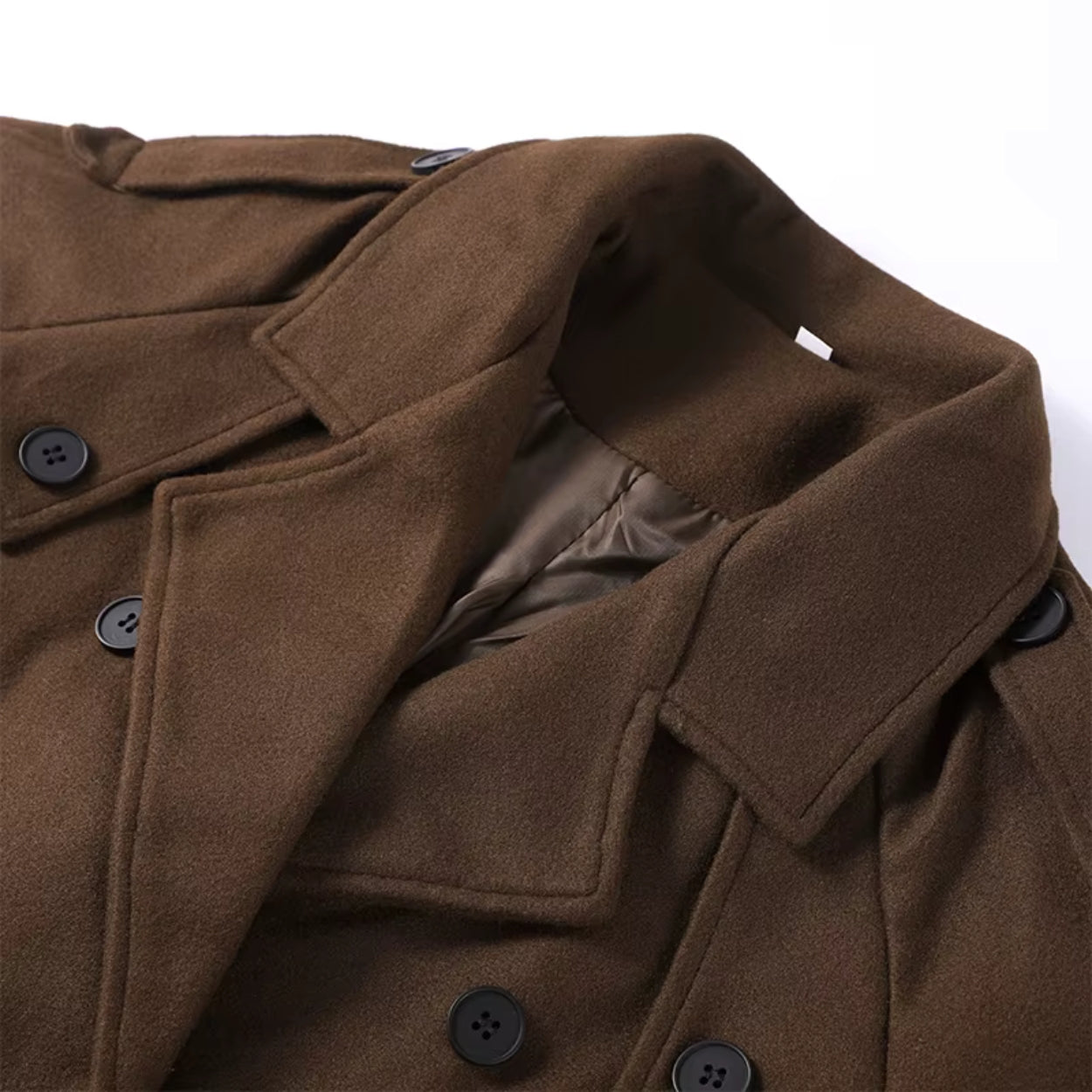 Oversized manteljas van wolmix met riem en knoopsluiting voor dames