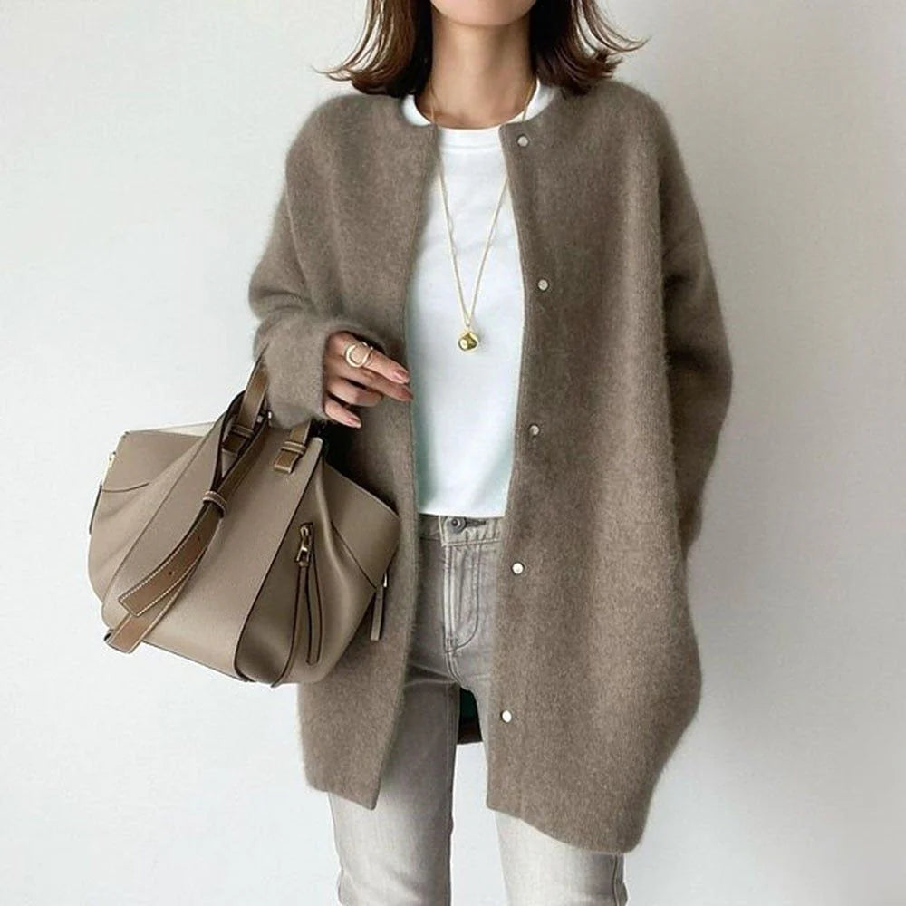 Oversized vest met drukknopen voor dames