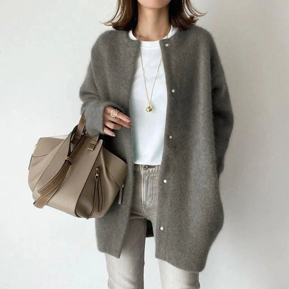 Oversized vest met drukknopen voor dames