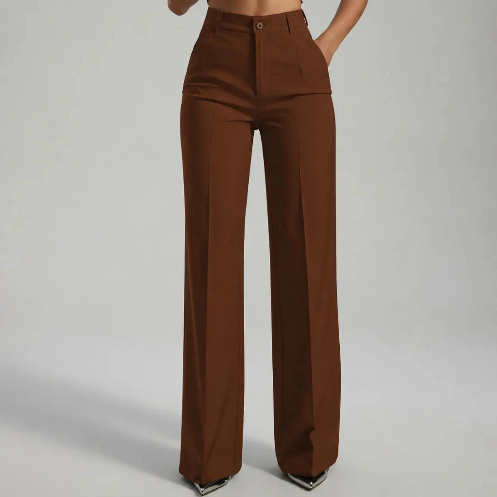 Pantalon Dames met Hoge Taille en Wijde Pijpen