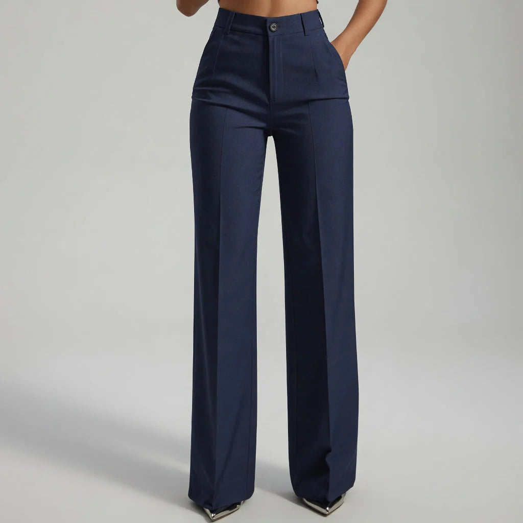 Pantalon Dames met Hoge Taille en Wijde Pijpen