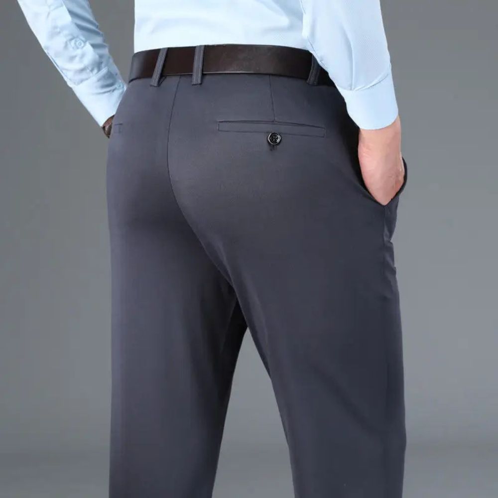 Pantalon met stretch en slanke pasvorm voor heren