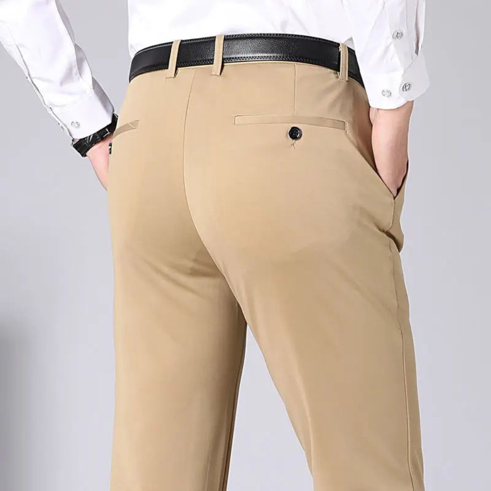 Pantalon met stretch en slanke pasvorm voor heren