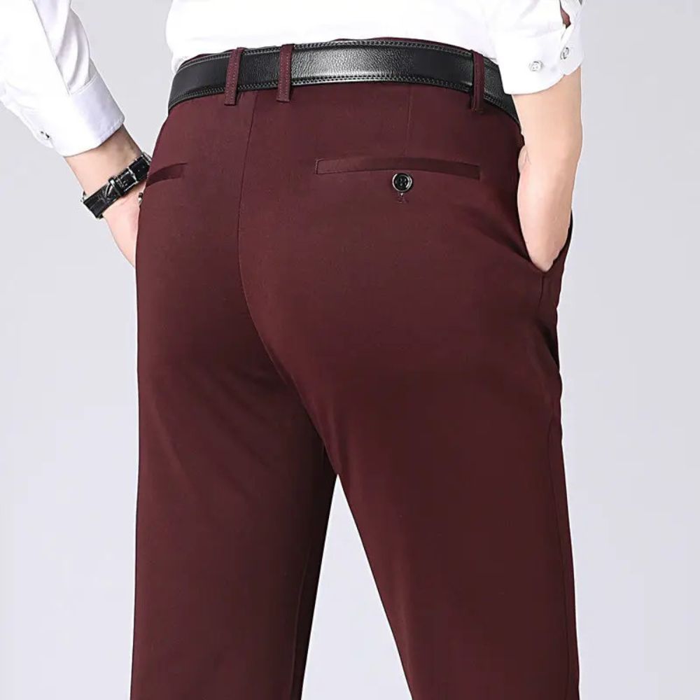 Pantalon met stretch en slanke pasvorm voor heren