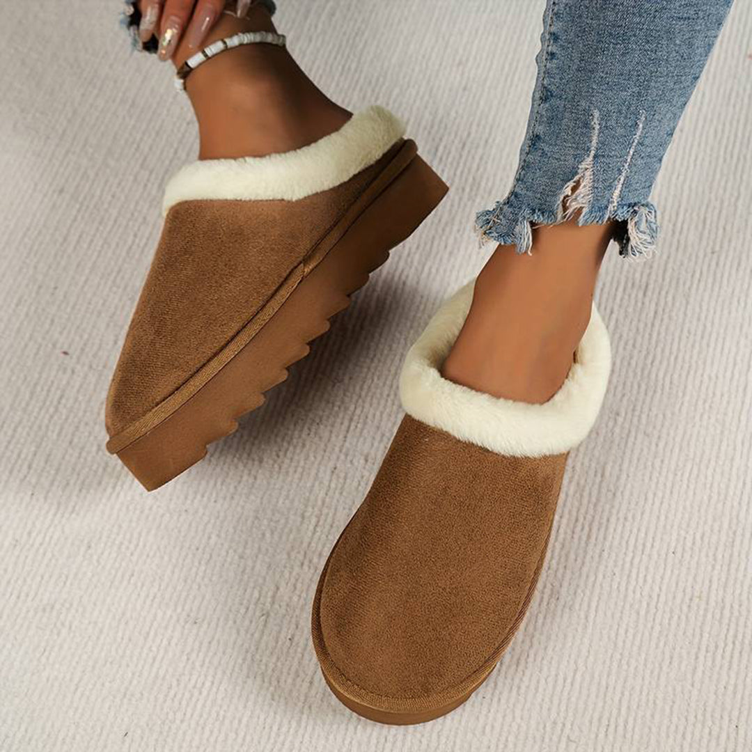 Pantoffels met warme voering en antislipzool voor dames