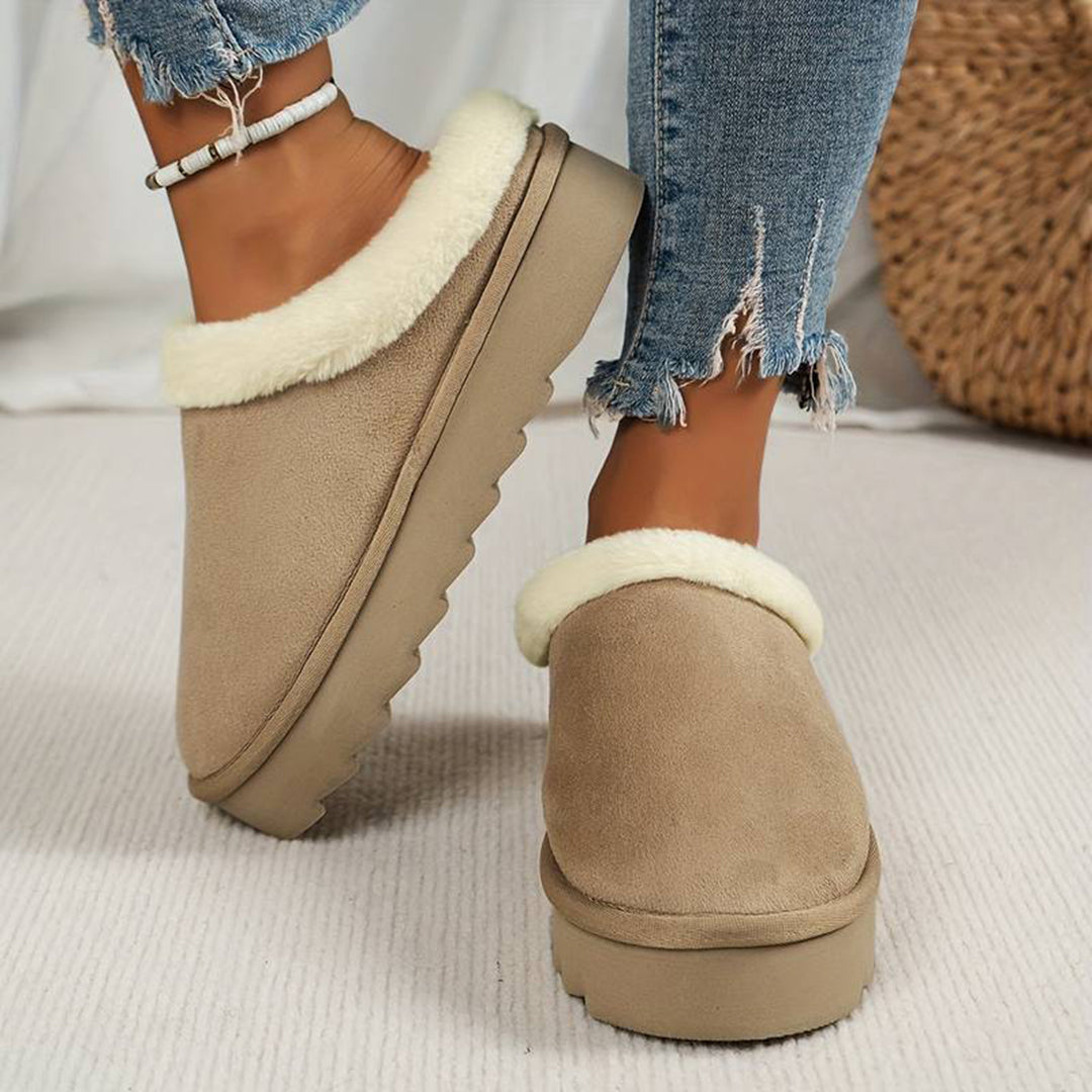 Pantoffels met warme voering en antislipzool voor dames