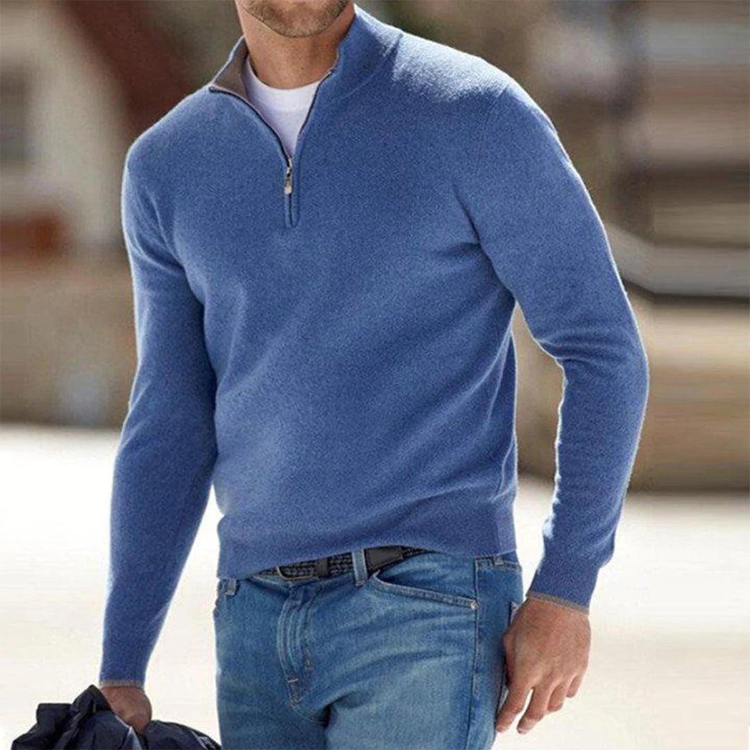 Pullover met halve ritssluiting voor heren
