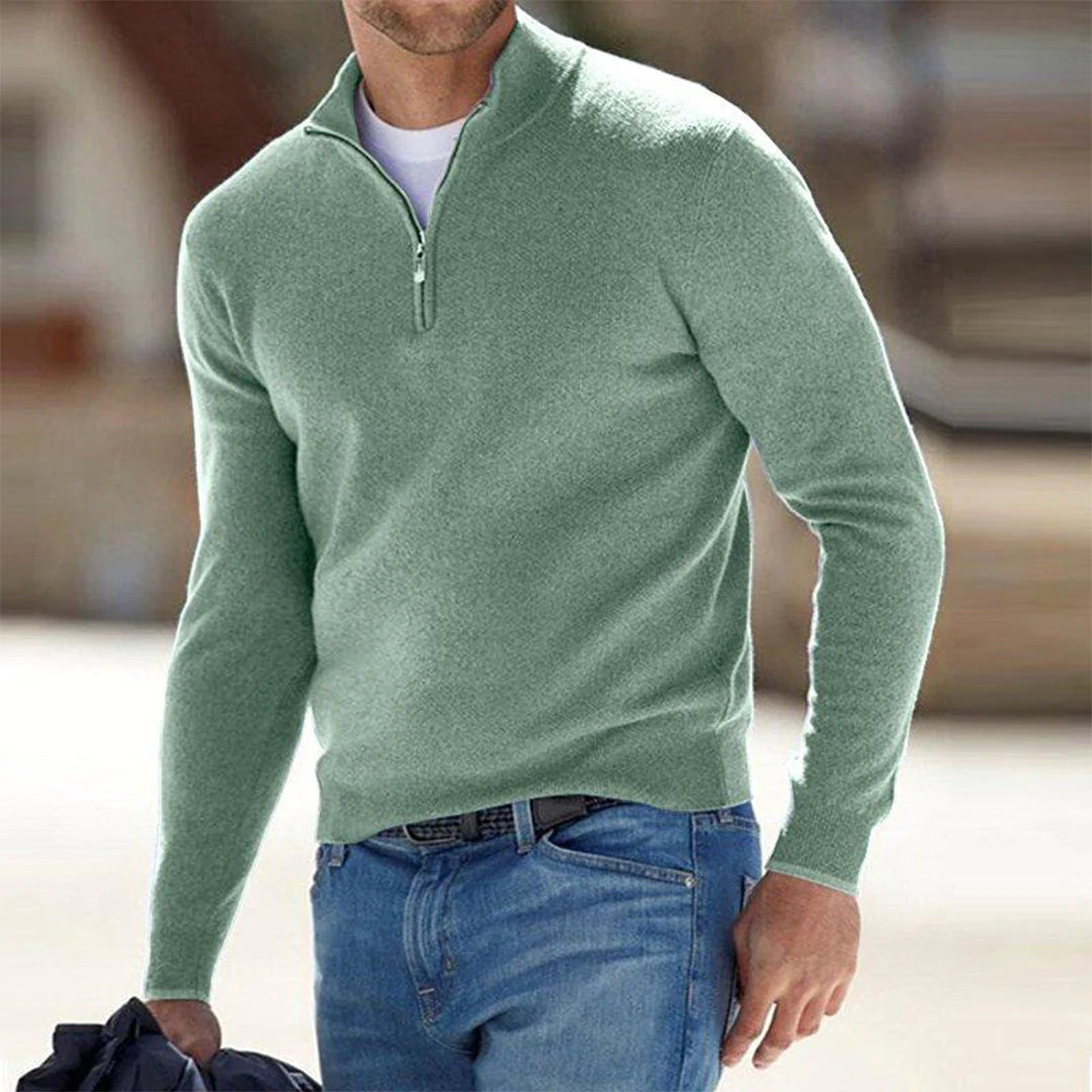 Pullover met halve ritssluiting voor heren