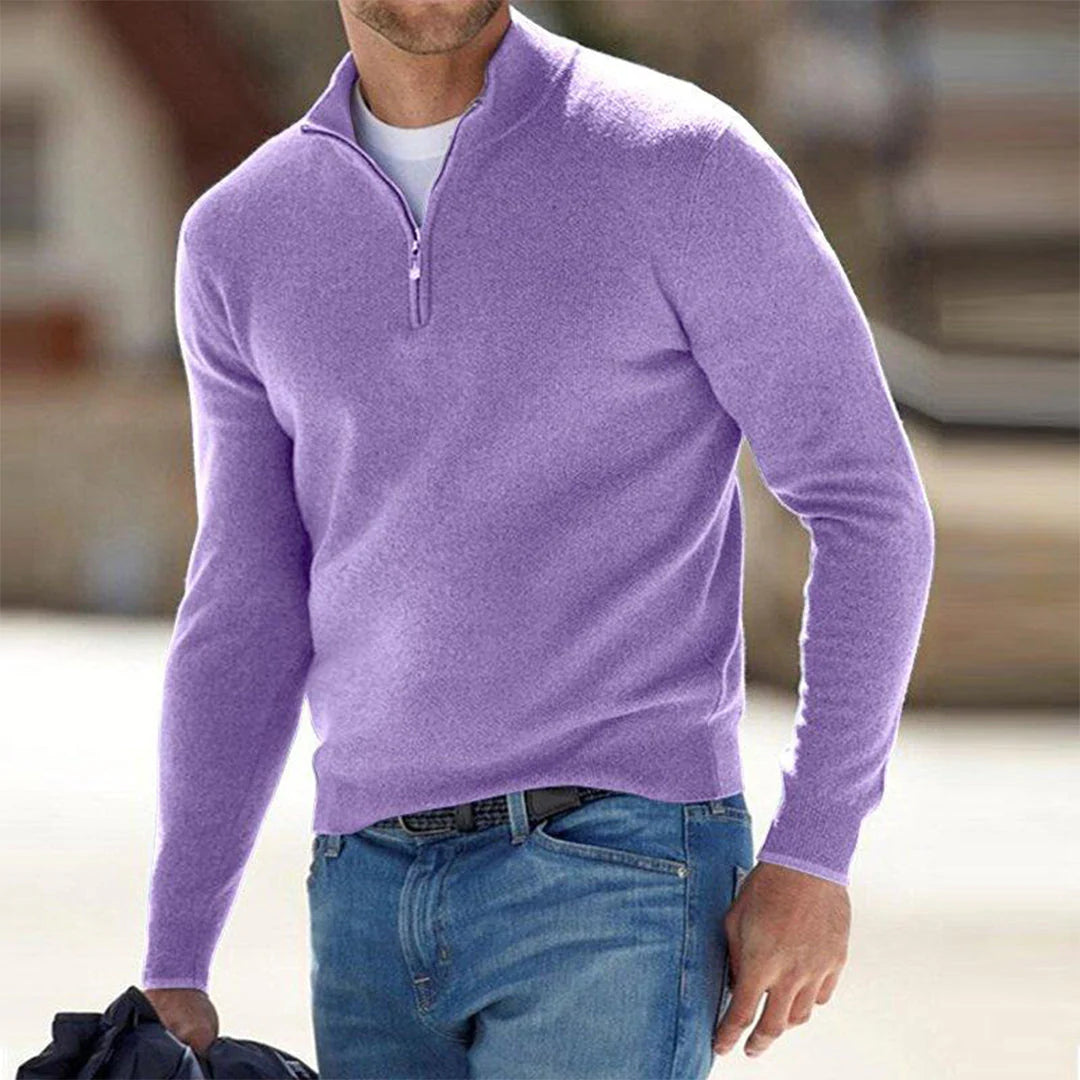 Pullover met halve ritssluiting voor heren
