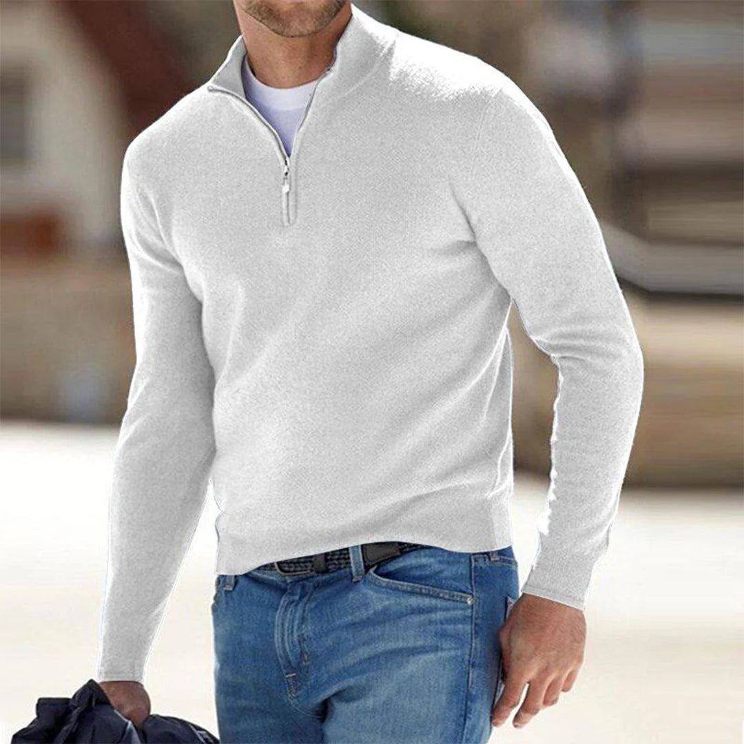 Pullover met halve ritssluiting voor heren
