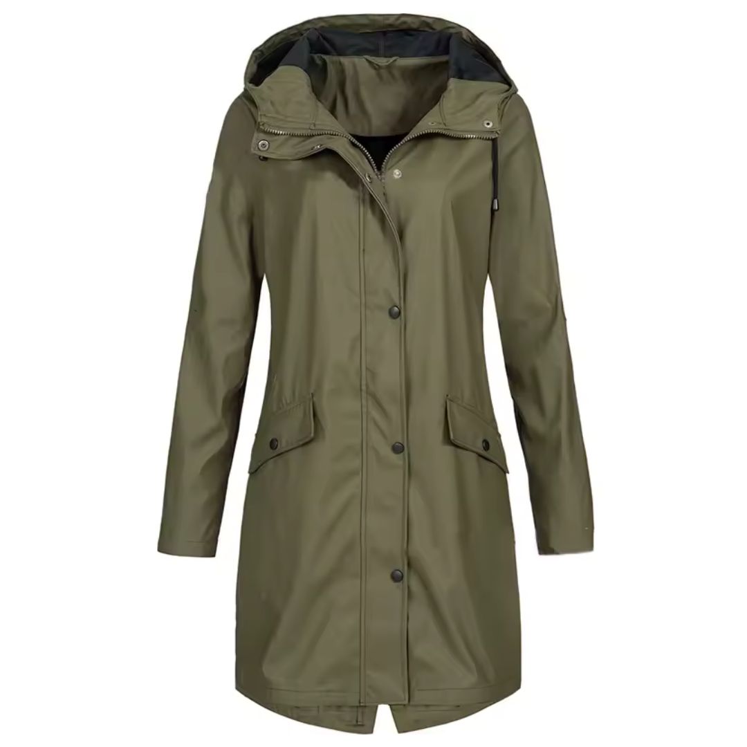 Regenjas met ritssluiting en capuchon voor dames