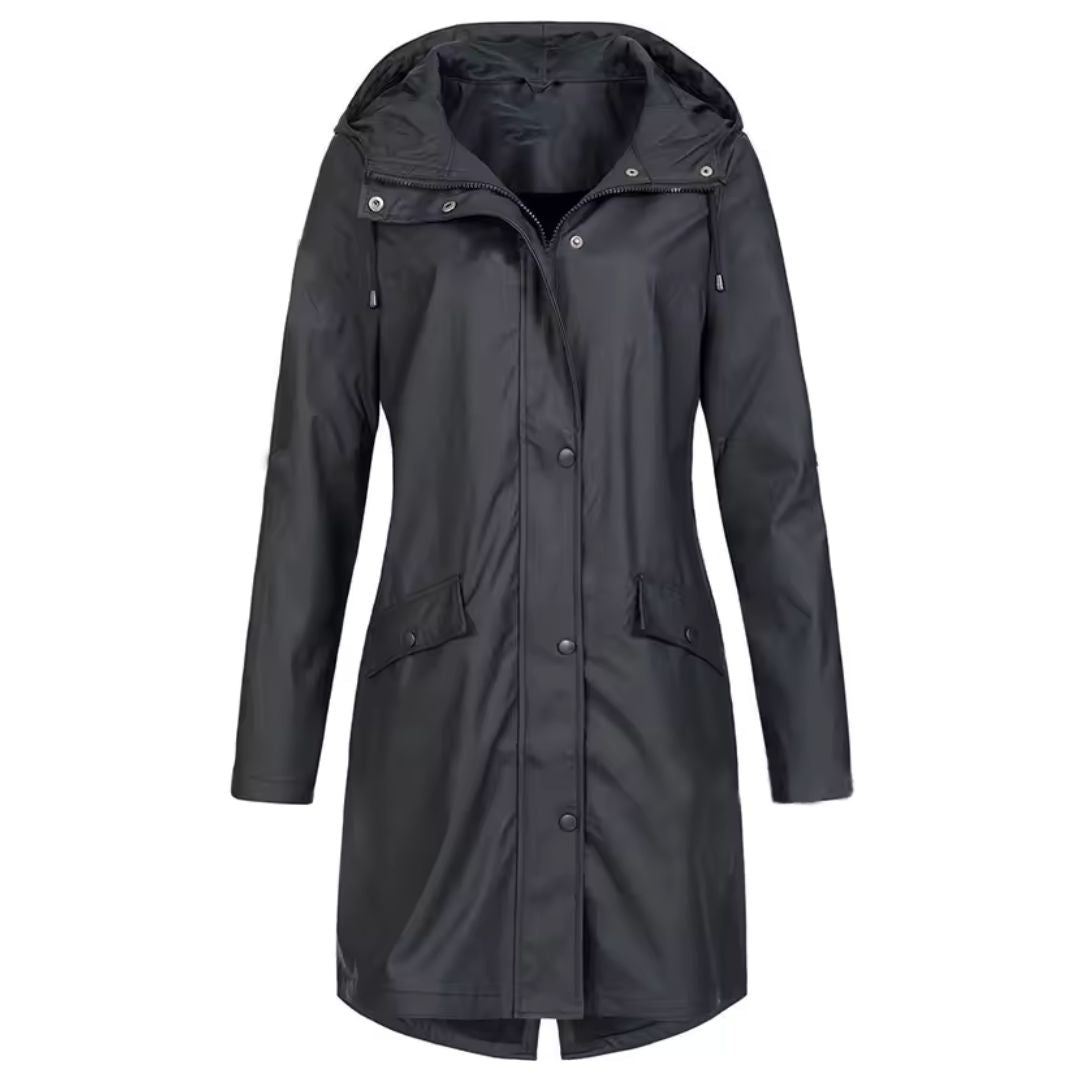 Regenjas met ritssluiting en capuchon voor dames