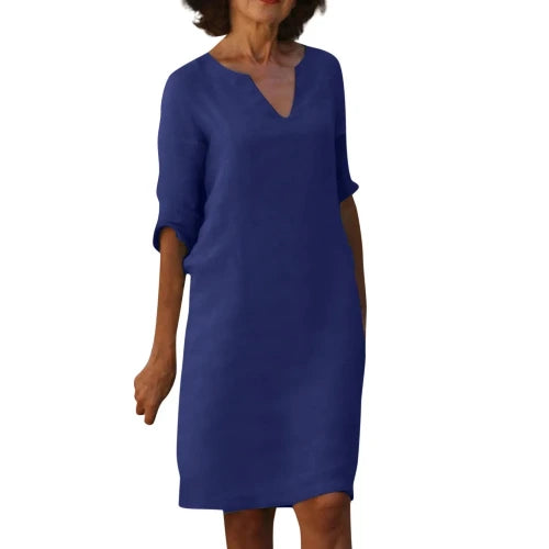 Midi-jurk met V-hals