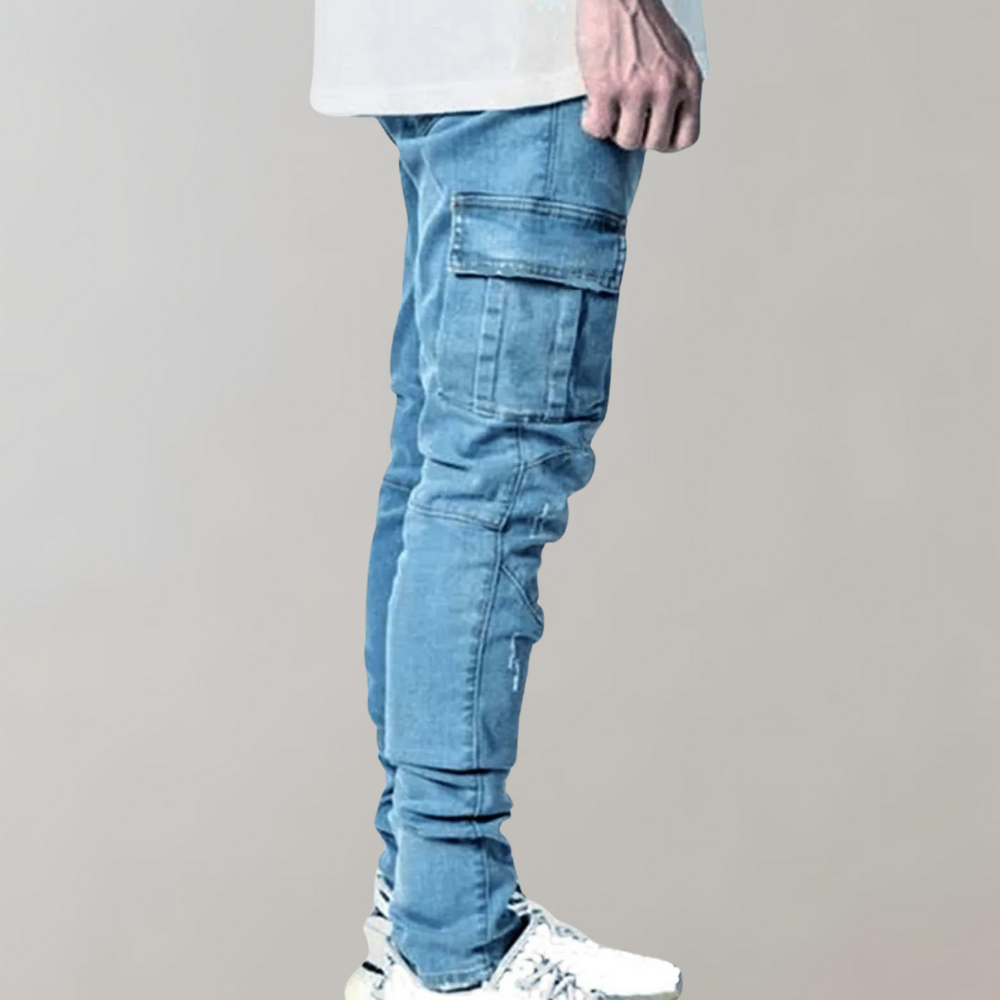 Skinny Fit Cargo Broek Heren met Meerdere Zakken
