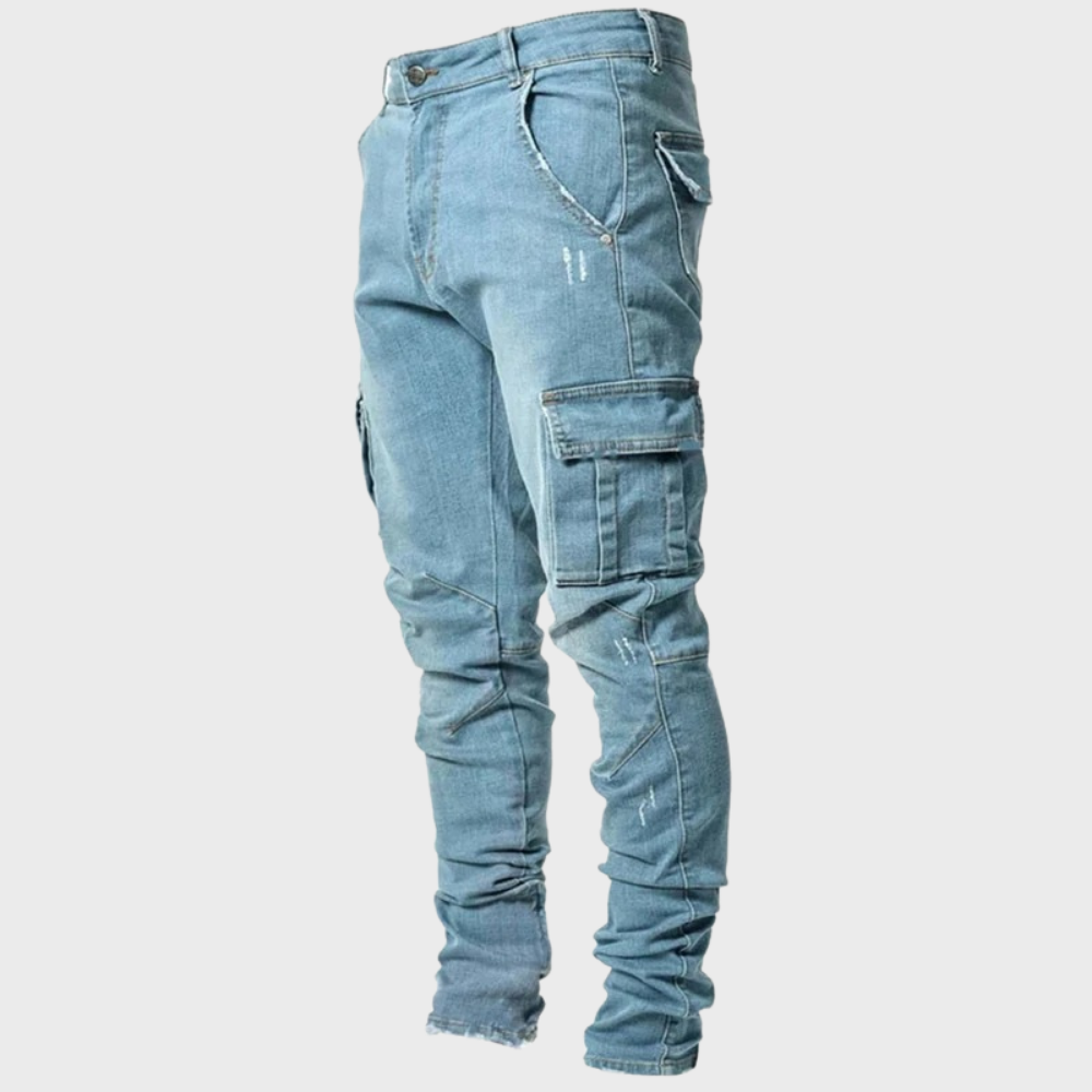 Skinny Fit Cargo Broek Heren met Meerdere Zakken