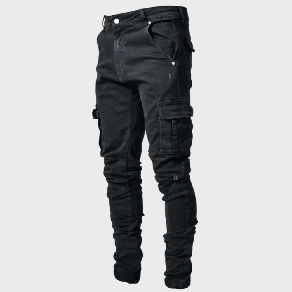 Skinny Fit Cargo Broek Heren met Meerdere Zakken