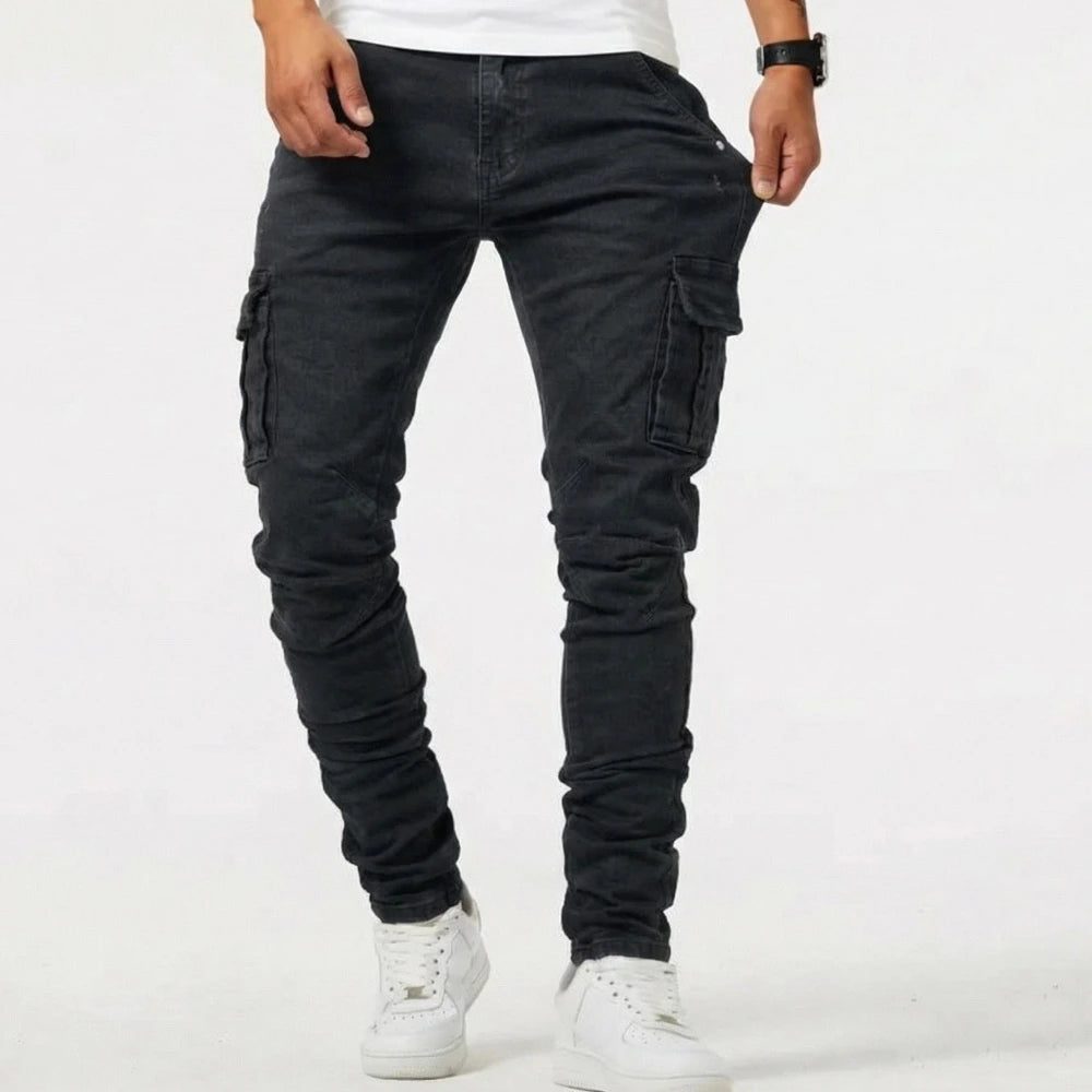 Skinny Fit Cargo Broek Heren met Meerdere Zakken