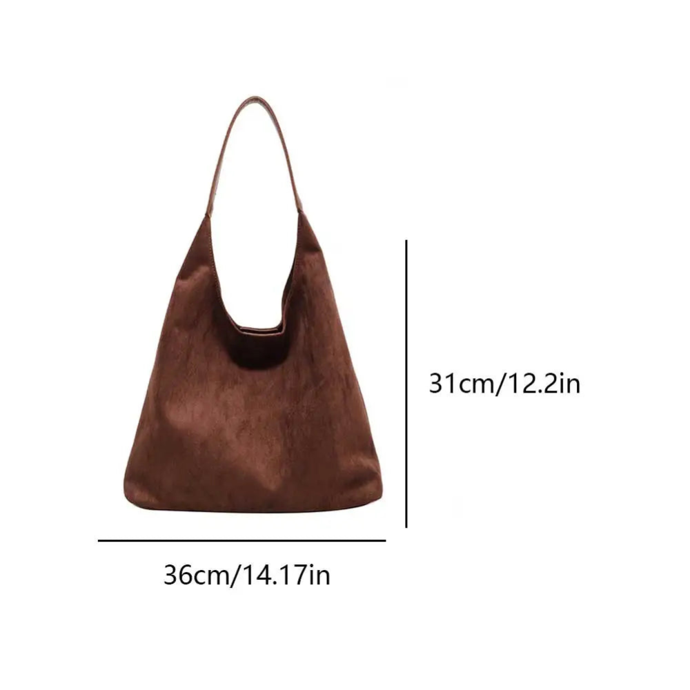 Suède tote bag met ruime binnenkant voor dames