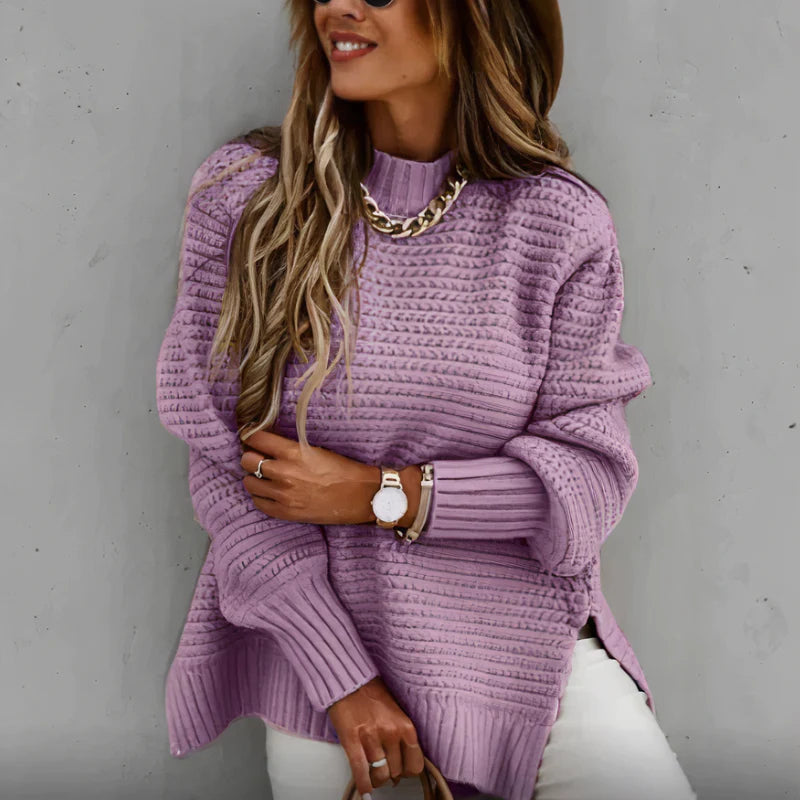 Trui met hoge kraag en oversized pasvorm voor dames