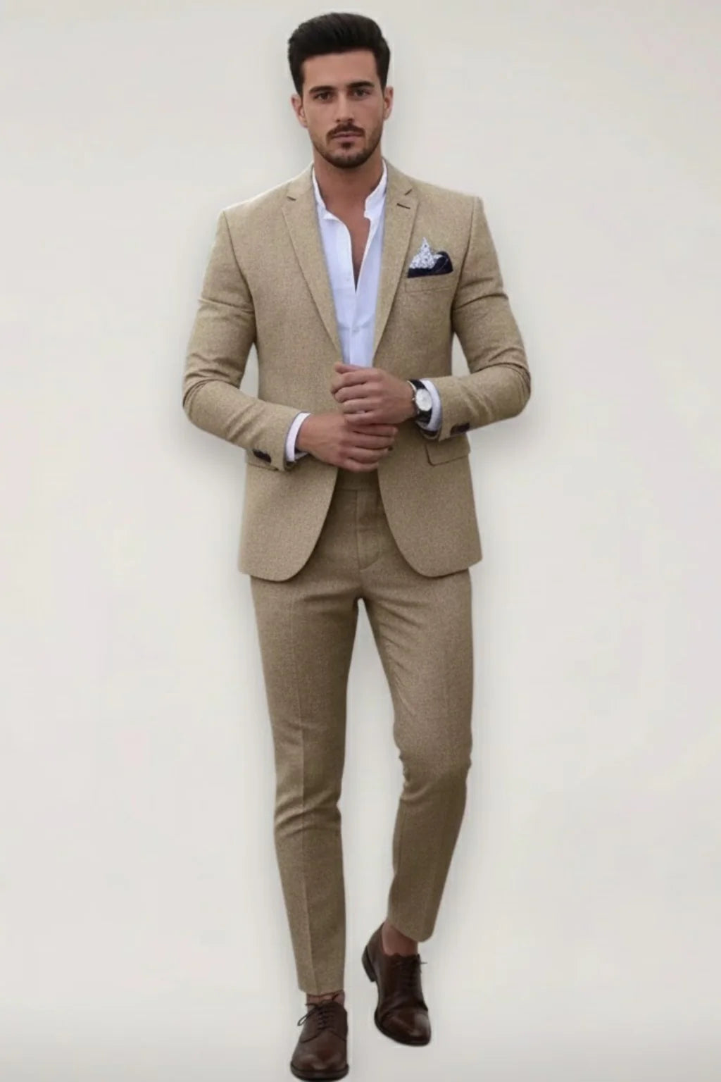 Tweedelig Heren Slim Fit Pak met Blazer en Broek